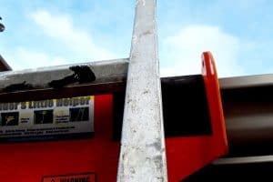Close up of gutter protection device